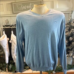 Southern Tide Sky Blue V-Neck Sweater
